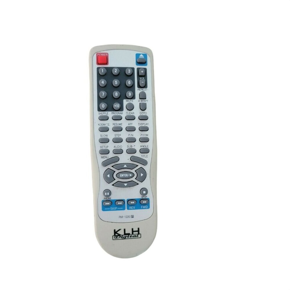 Genuine KLH DVD Remote Control RM-1220 Tested And Works